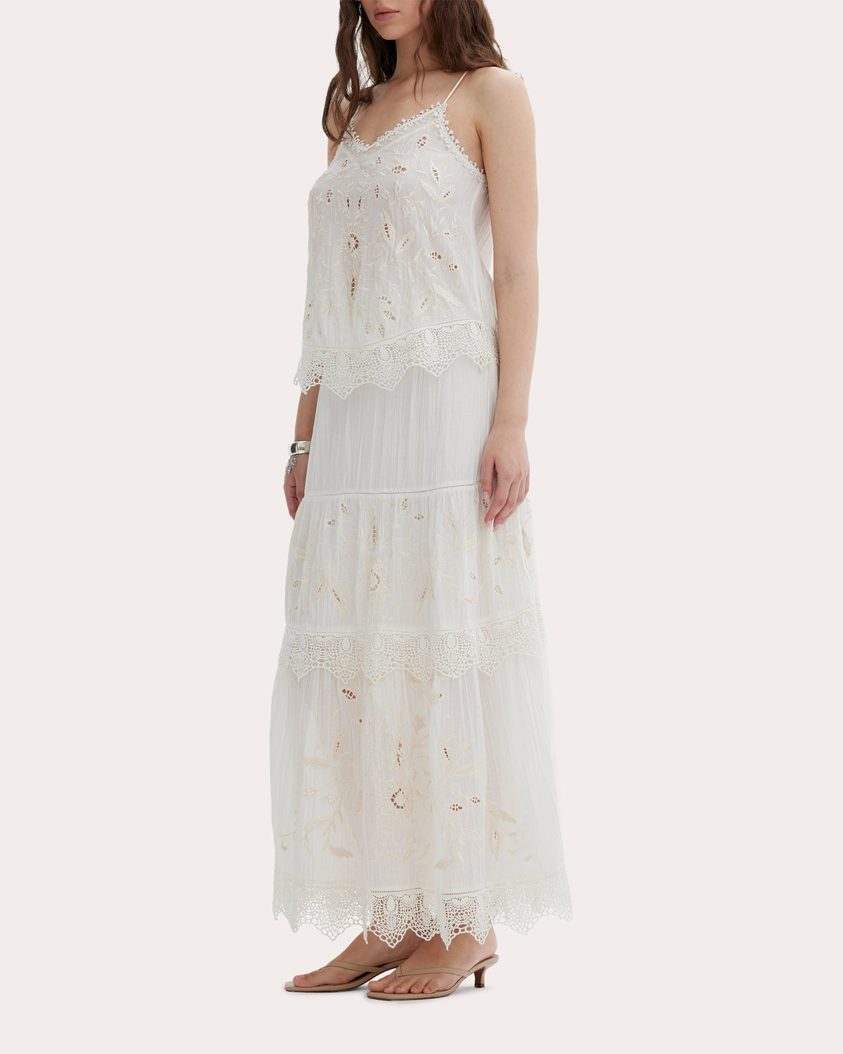 Erica Crinkled Crepe Tiered Maxi Skirt