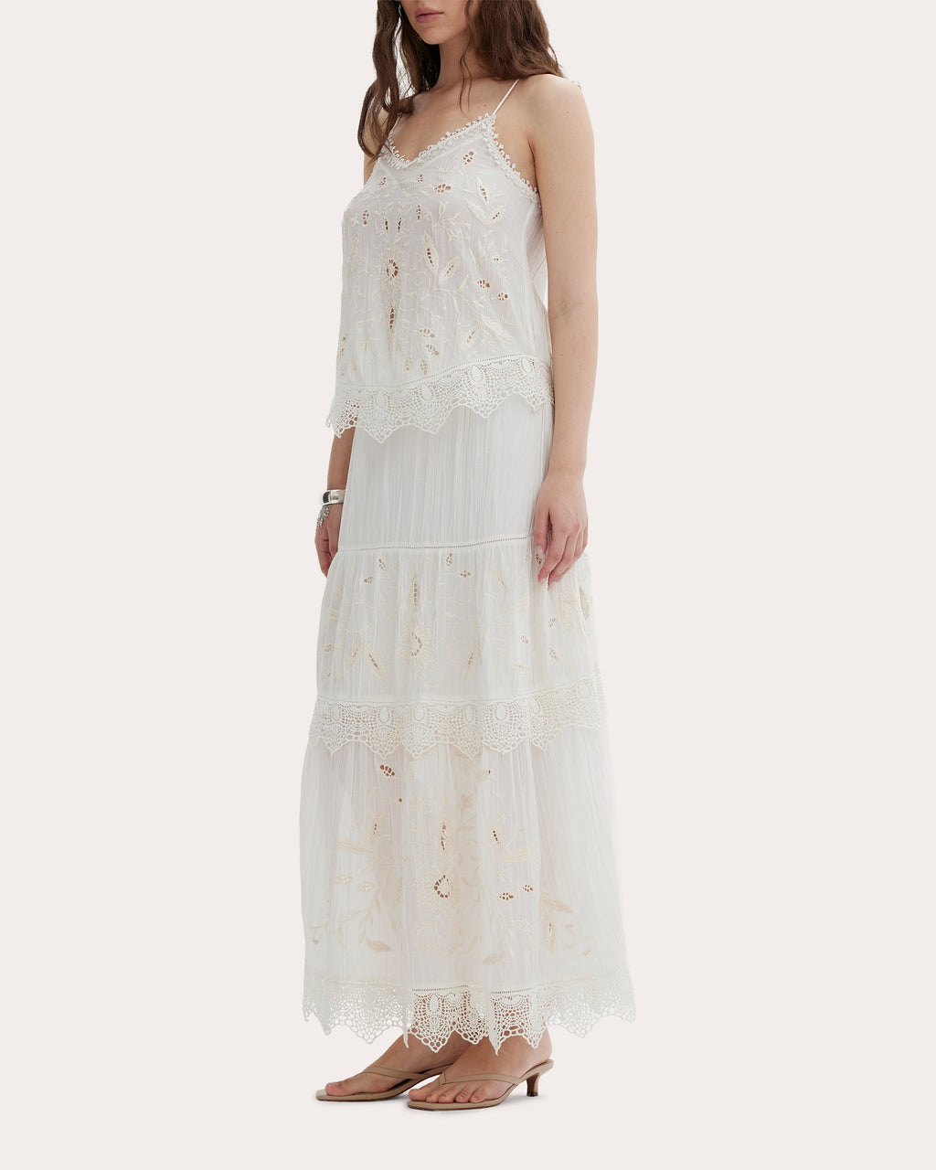 Esha Embroidered Crinkled Crepe Tank Top