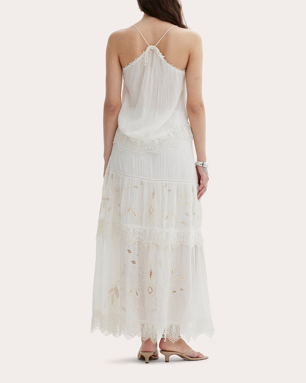 Erica Crinkled Crepe Tiered Maxi Skirt