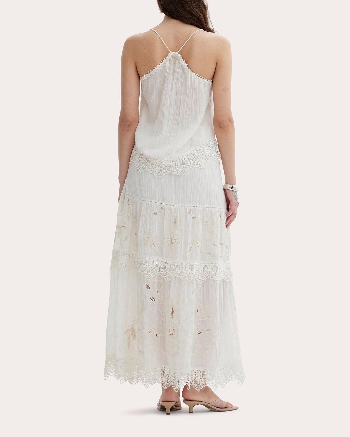 Erica Crinkled Crepe Tiered Maxi Skirt