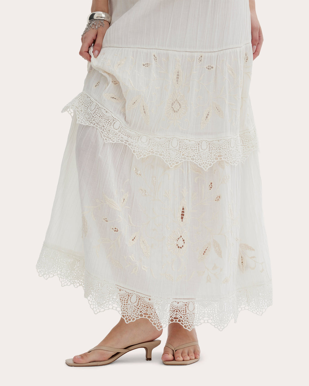 Erica Crinkled Crepe Tiered Maxi Skirt