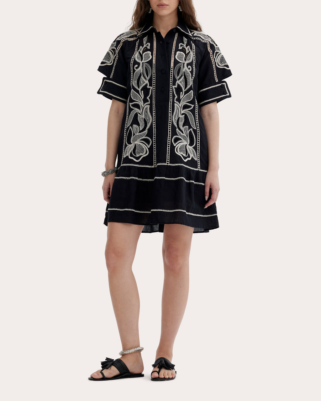 Yuddha Embroidered Shirt Dress