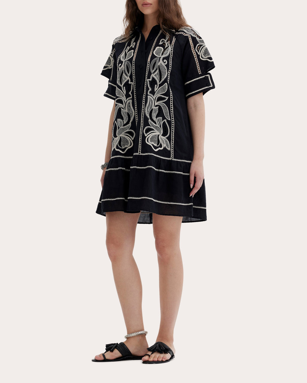 Yuddha Embroidered Shirt Dress