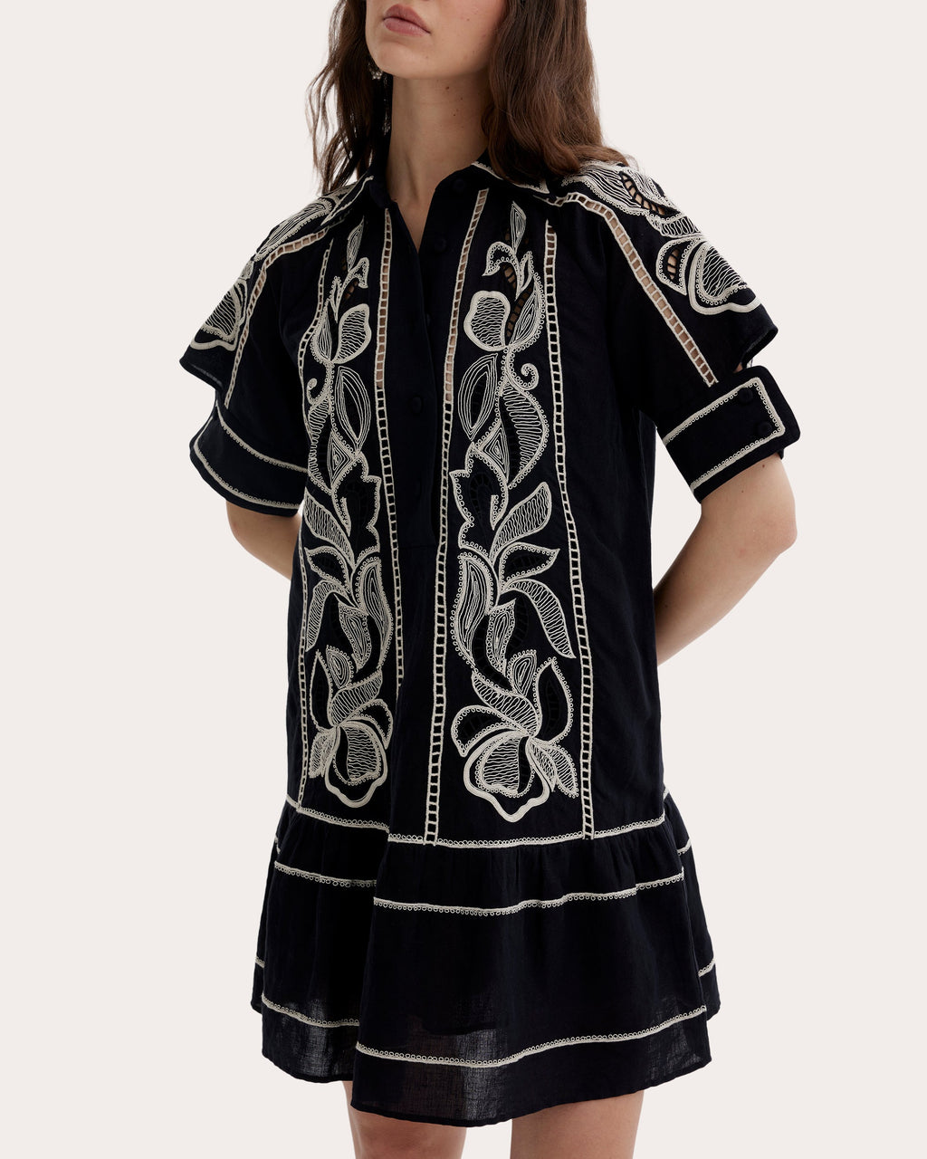 Yuddha Embroidered Shirt Dress