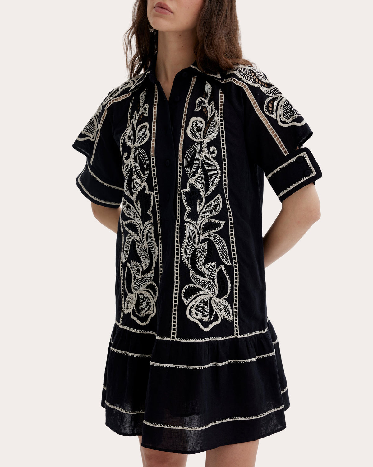 Yuddha Embroidered Shirt Dress