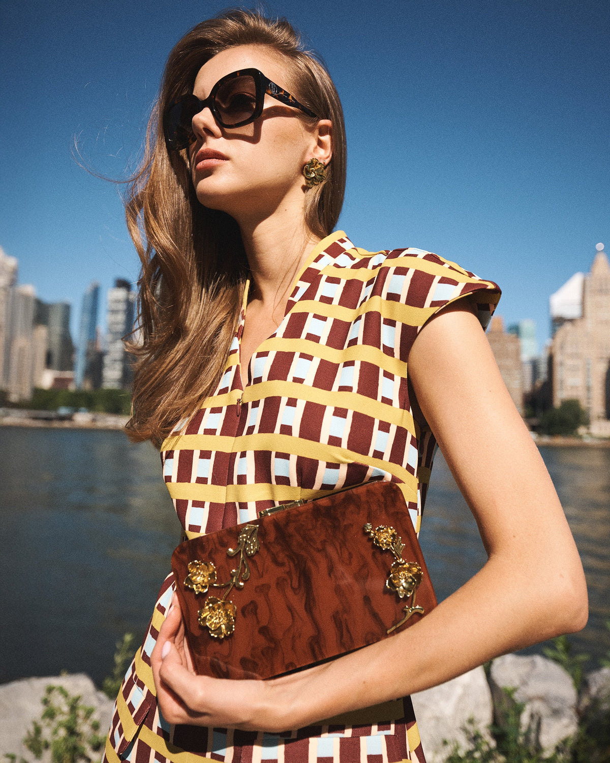 Tianna Gingham Pleated Mini Dress