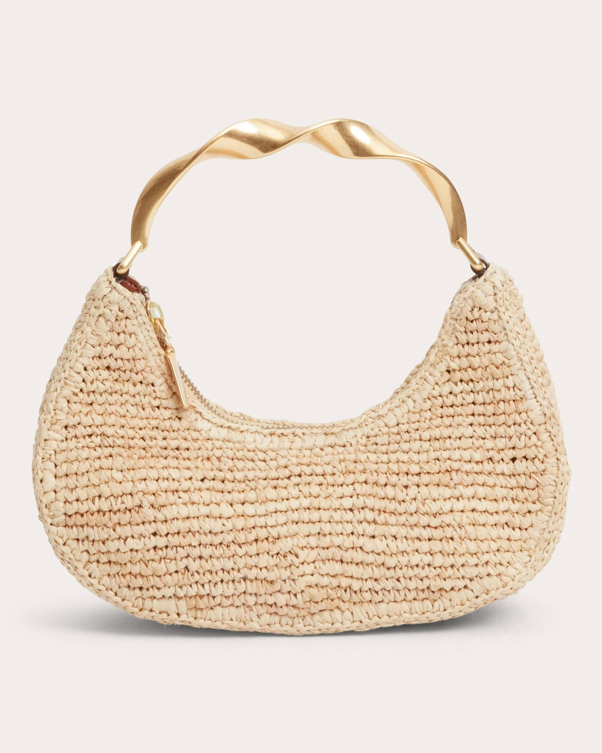 Nixi Twisted Handle Raffia Hobo Bag