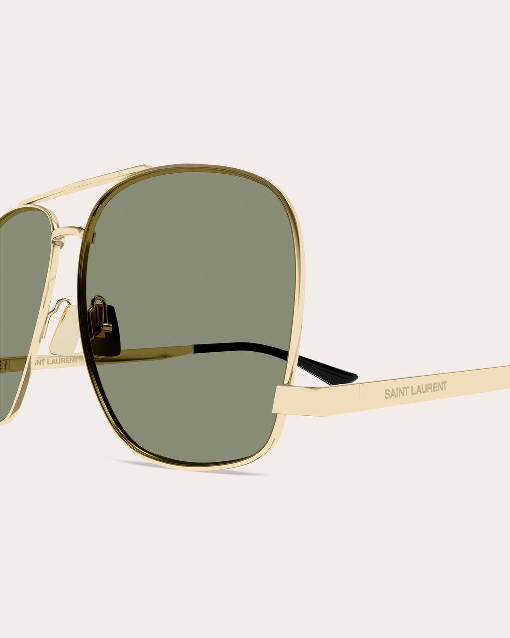 Leon Aviator-Style Gold-Tone Sunglasses