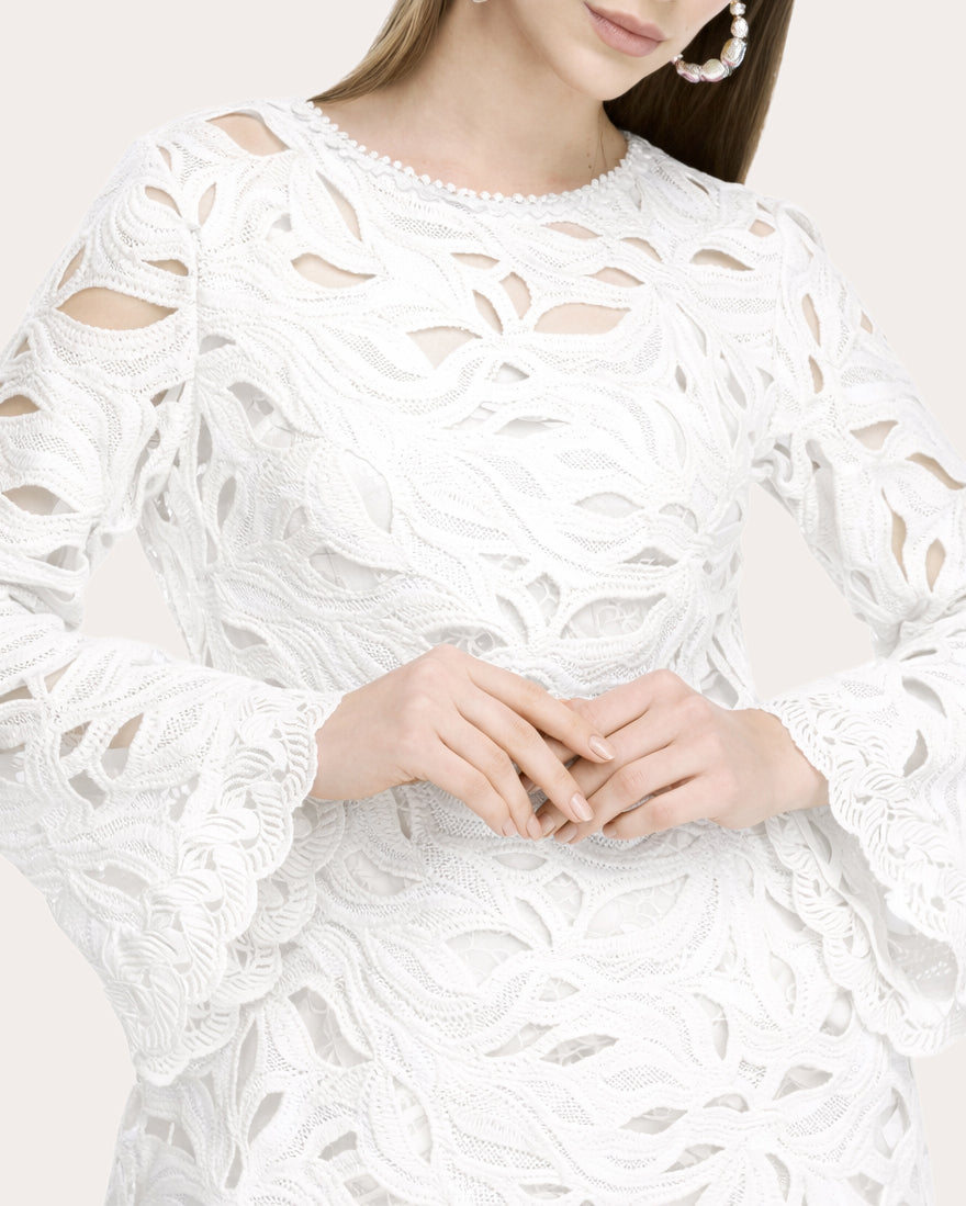 Solsticio Embroidered Mini Shift Dress