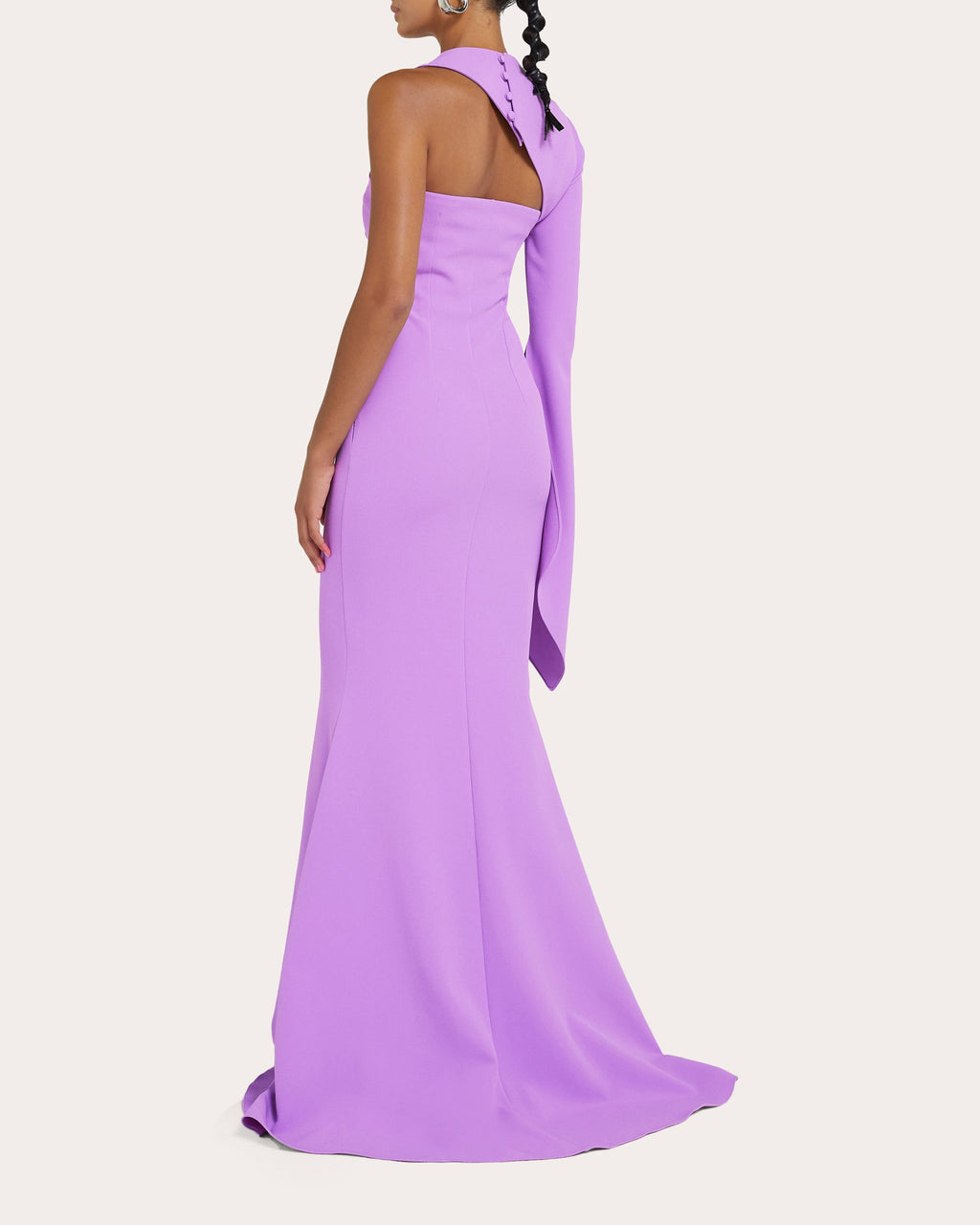 Raha Asymmetric Stretch-Crepe Gown