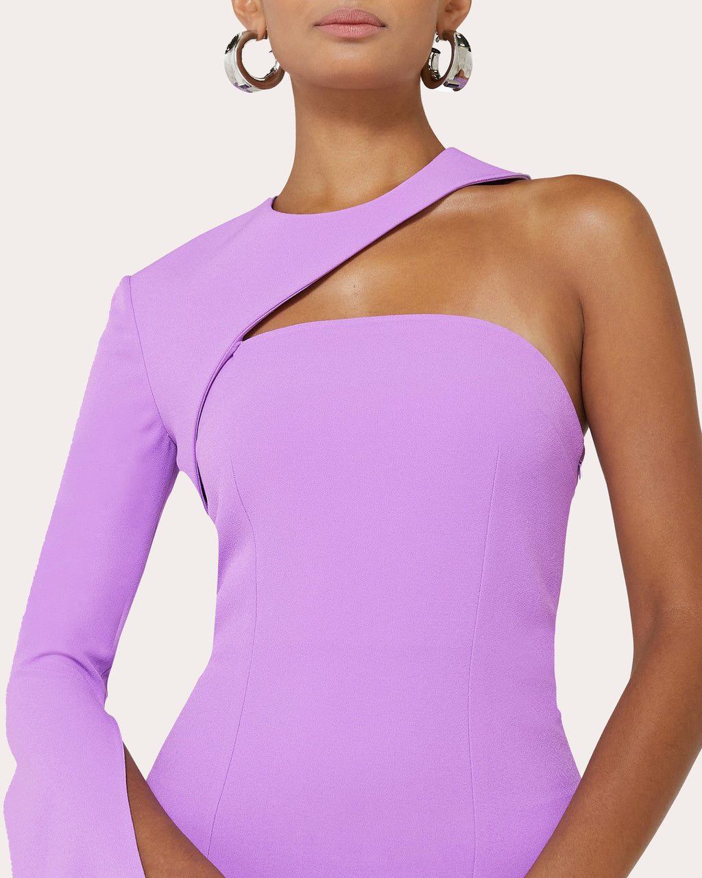 Raha Asymmetric Stretch-Crepe Gown