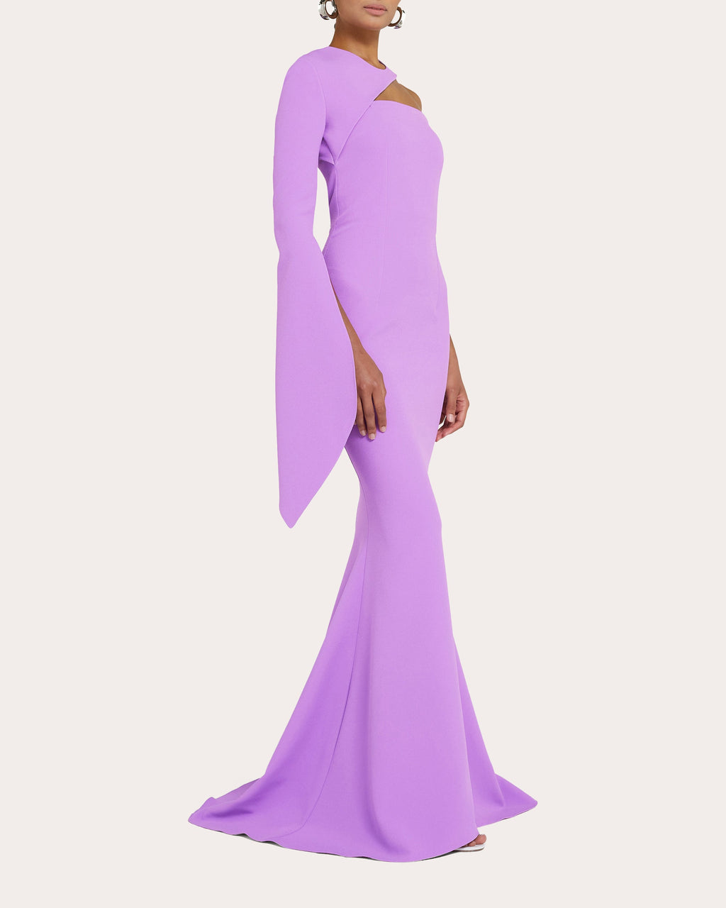 Raha Asymmetric Stretch-Crepe Gown