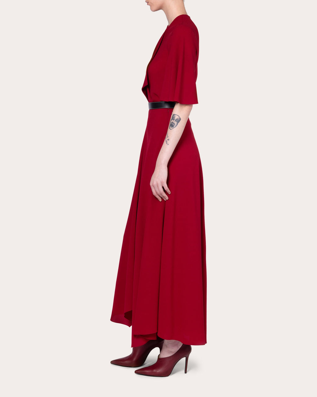 Asha Crepe Asymmetric Maxi Skirt