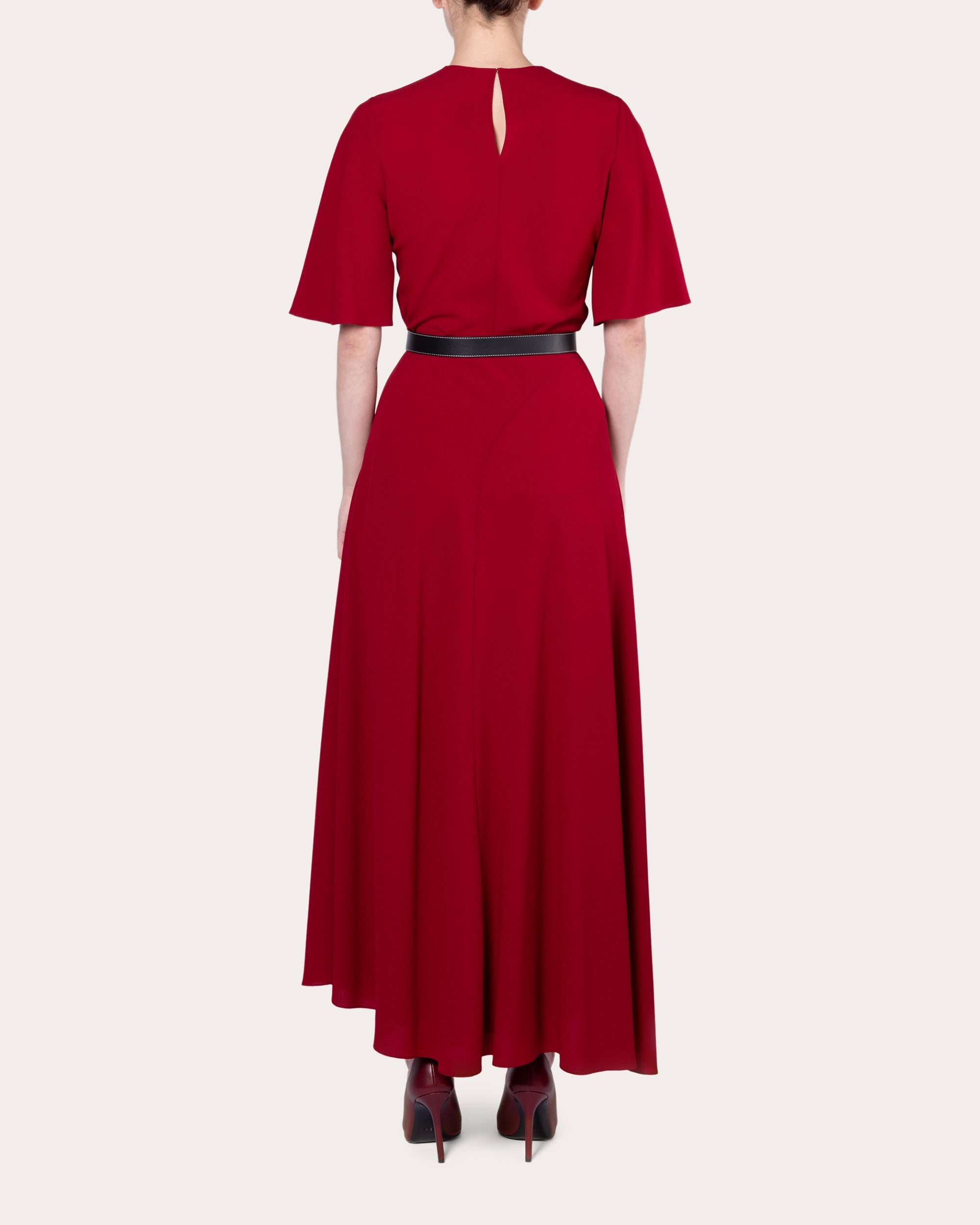 Asha Crepe Asymmetric Maxi Skirt