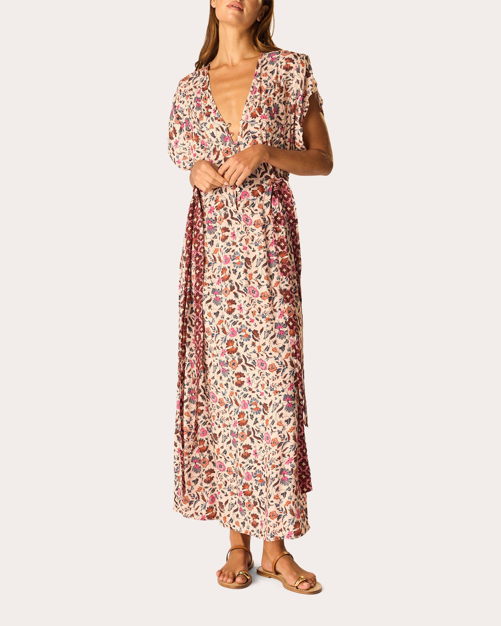 Monica Floral V-Neck Maxi Dress