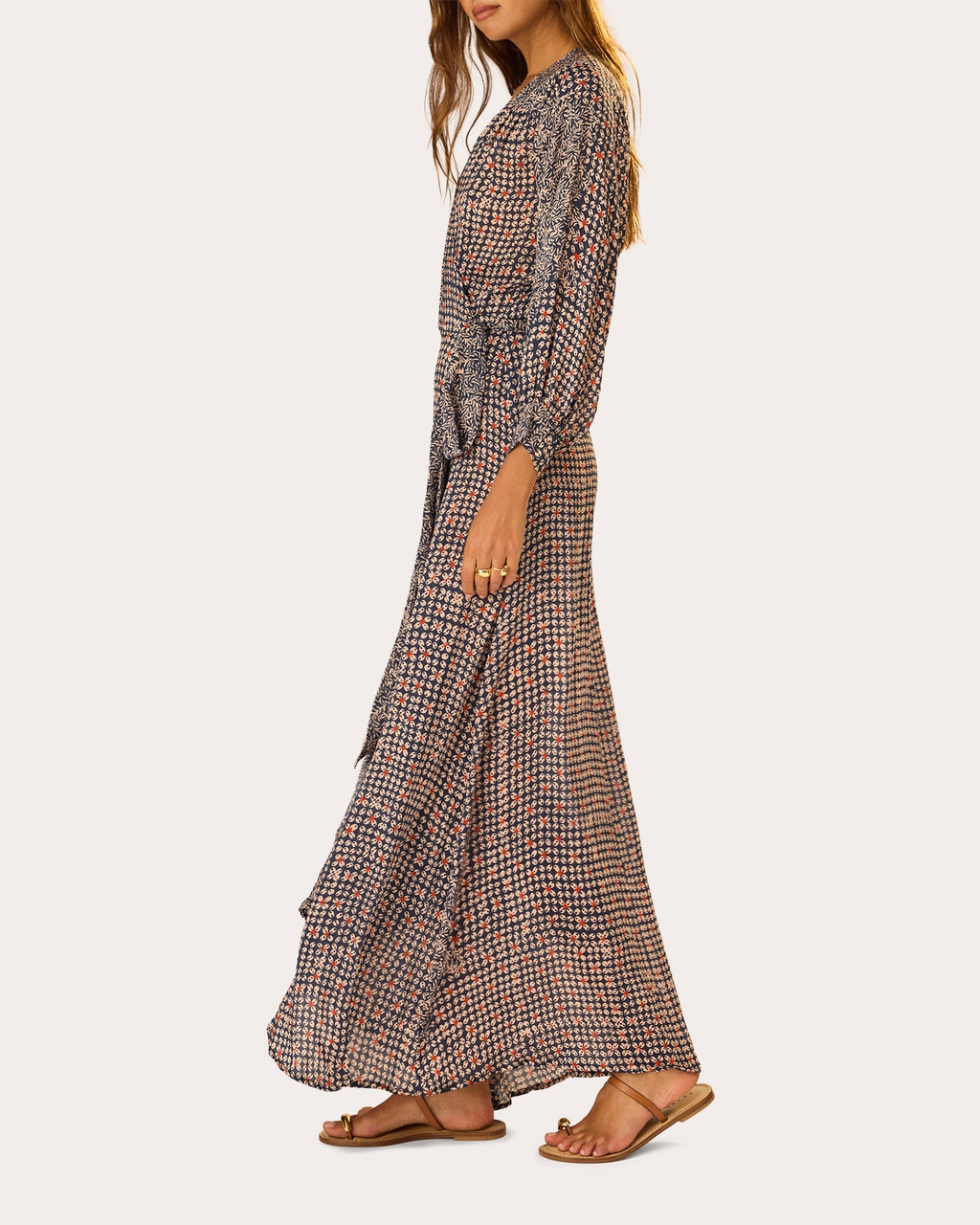 Kate Floral Gathered Wrap Maxi Dress