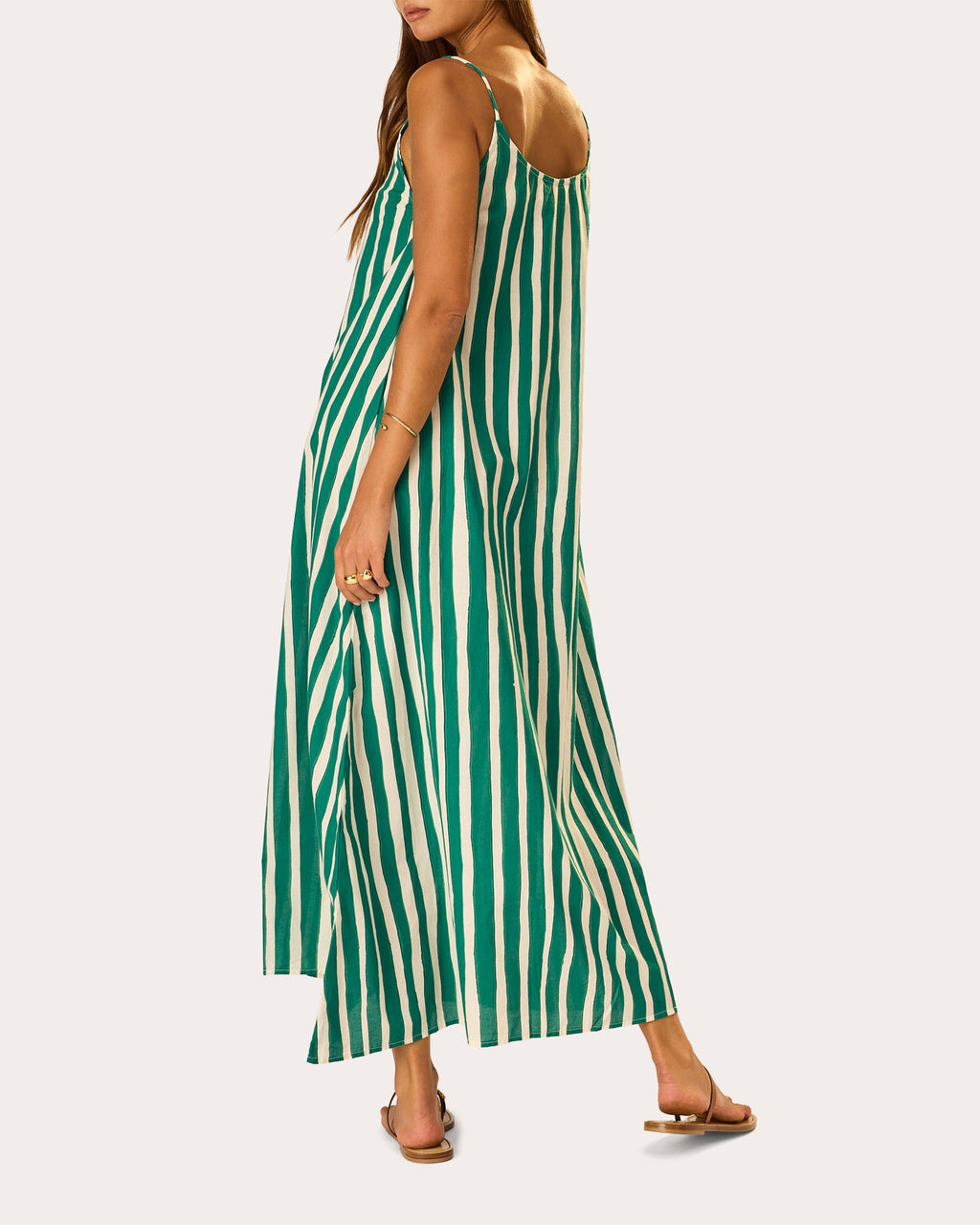 Heather Stripe Cotton Maxi Slip Dress