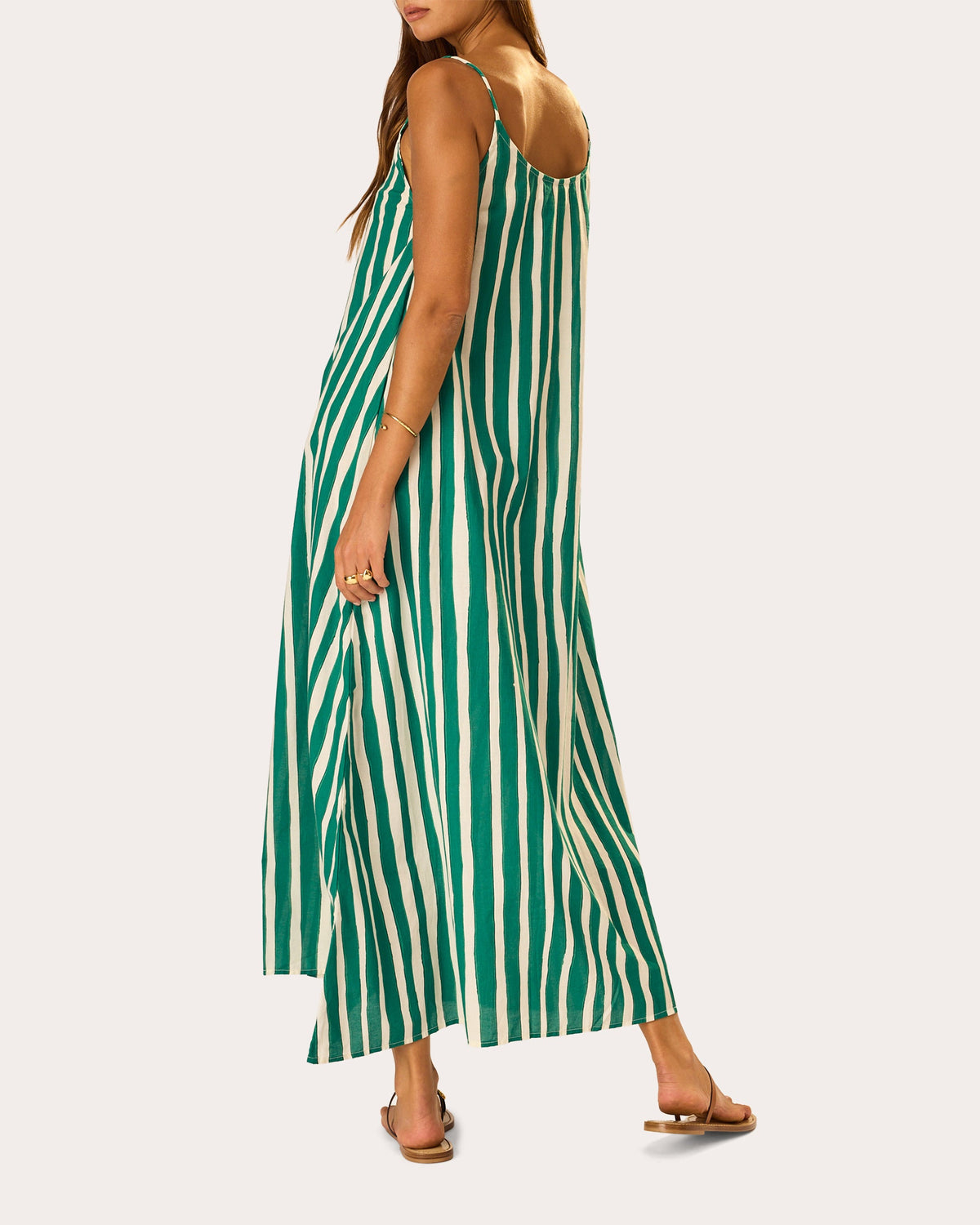 Heather Stripe Cotton Maxi Slip Dress
