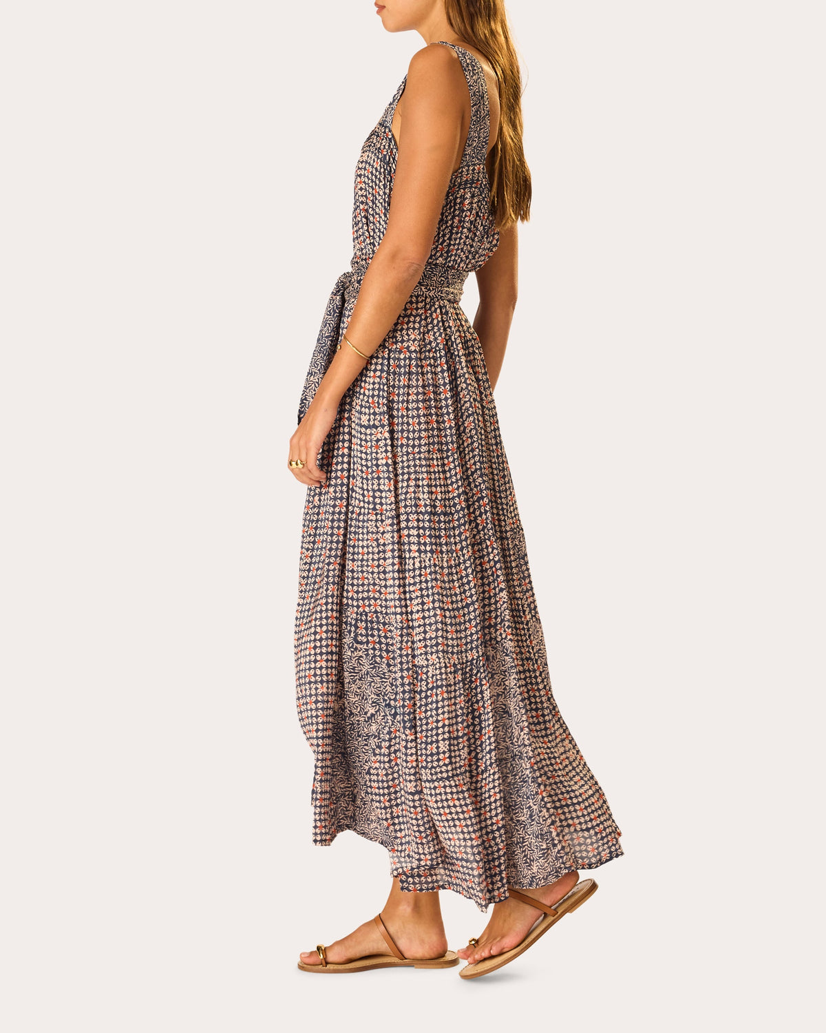 Jasmine Floral Pintucked Tiered Maxi Dress