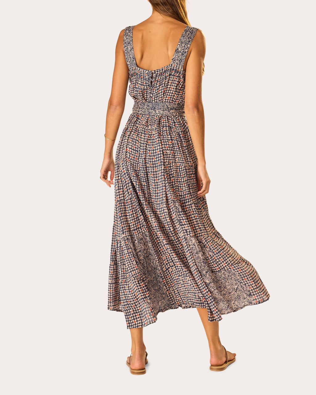 Jasmine Floral Pintucked Tiered Maxi Dress