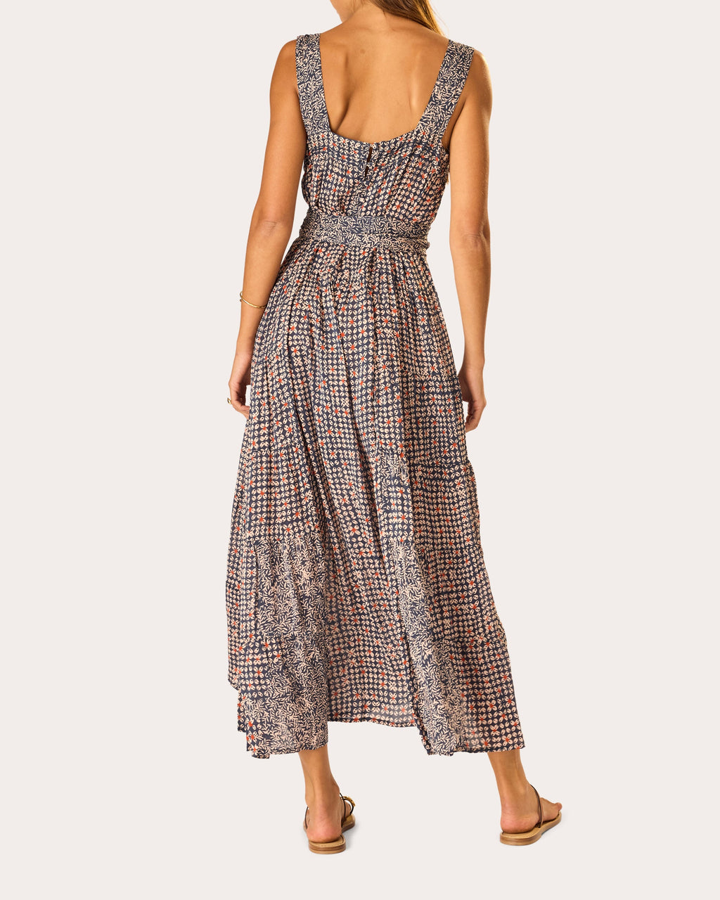 Jasmine Floral Pintucked Tiered Maxi Dress