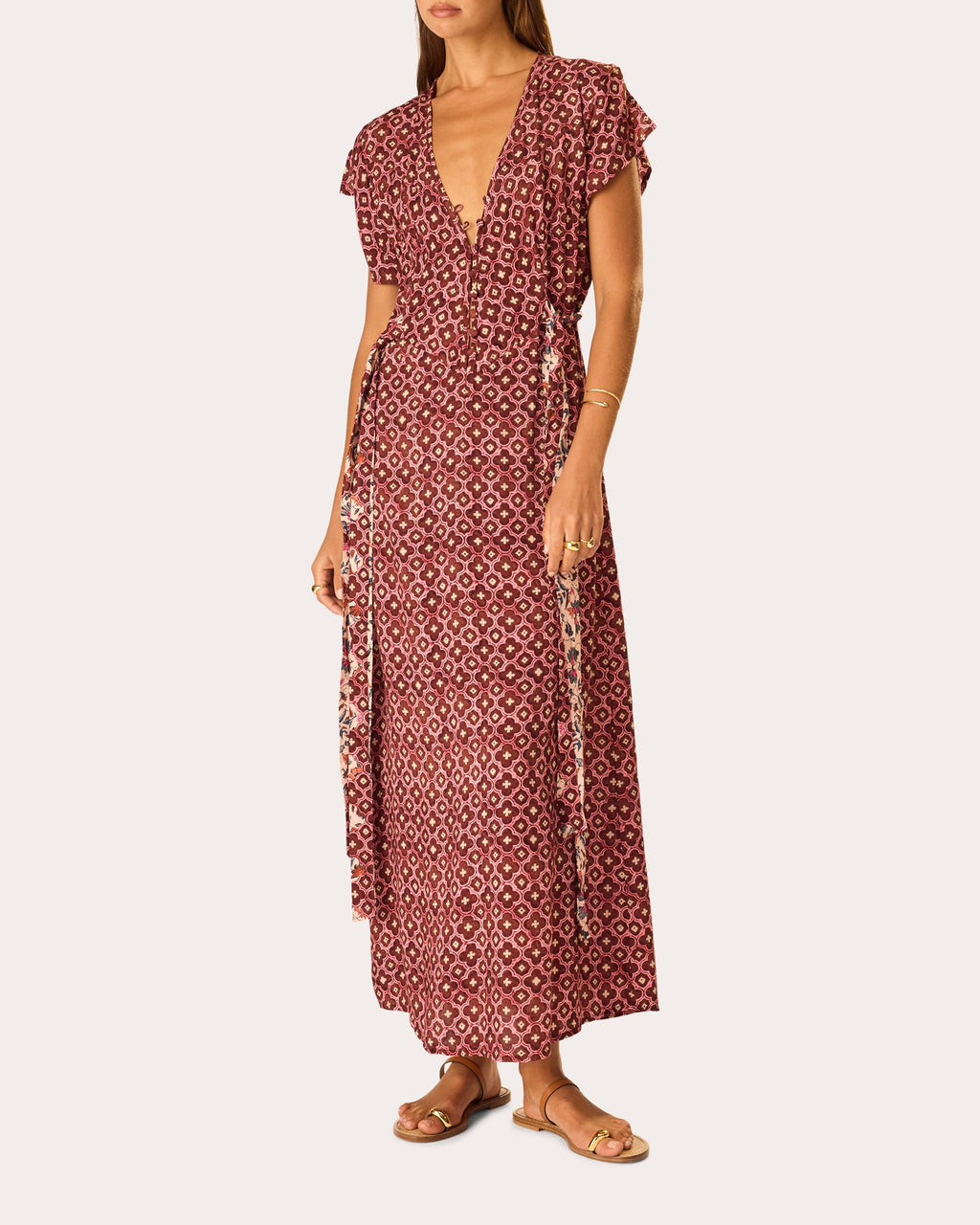 Monica Mosaic V-Neck Maxi Dress