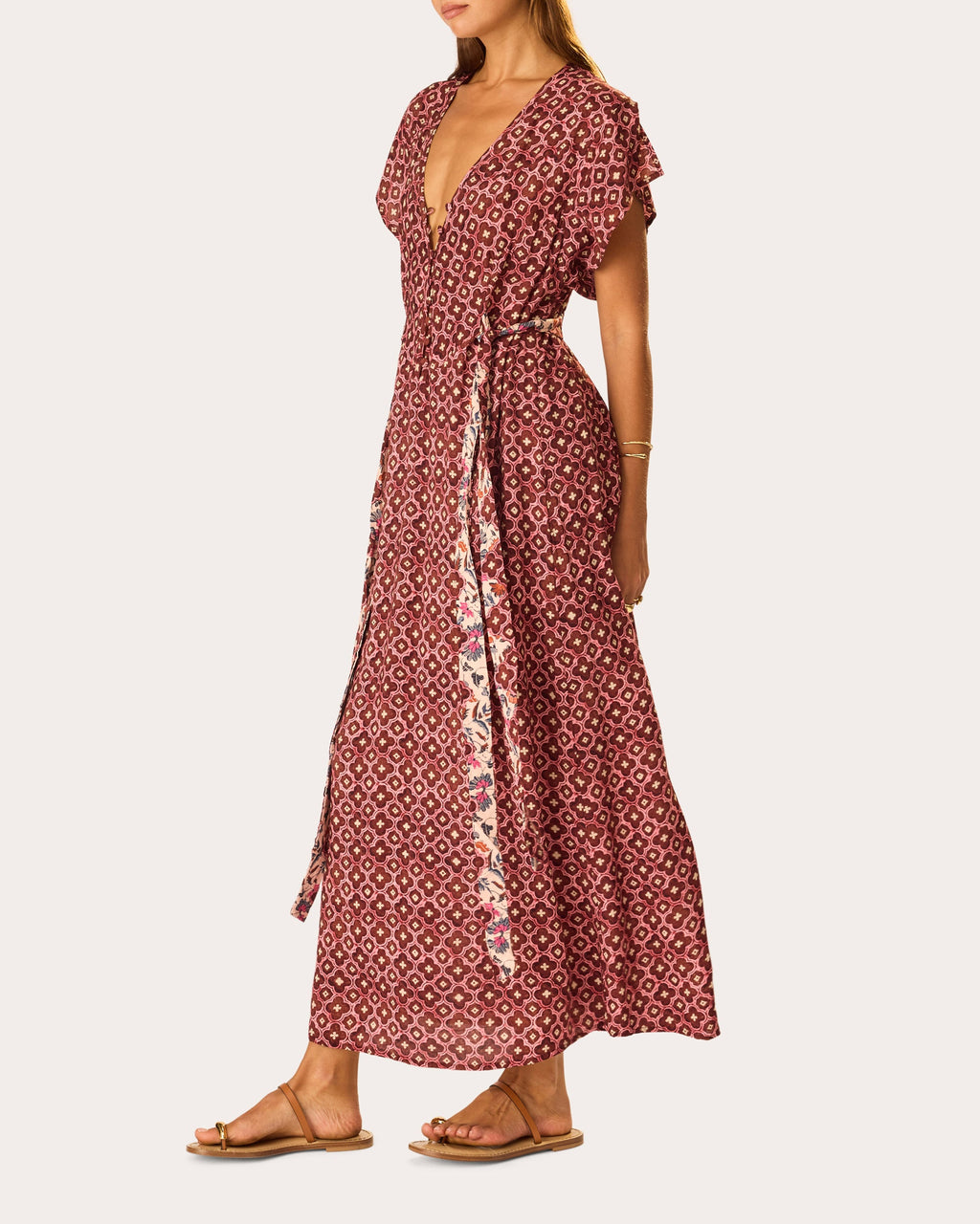 Monica Mosaic V-Neck Maxi Dress