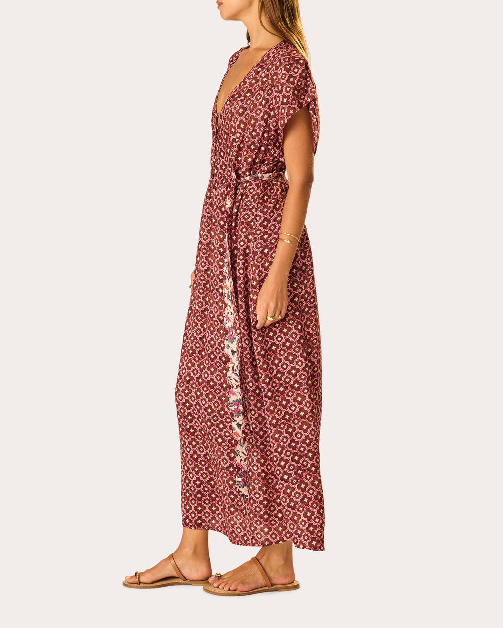 Monica Mosaic V-Neck Maxi Dress