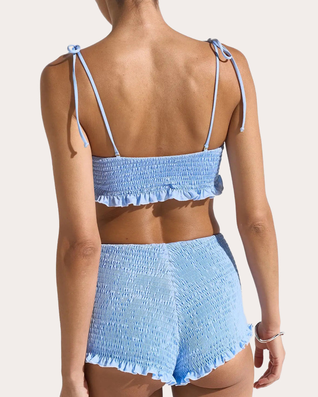 Sea Smocked Bandeau Bikini Top