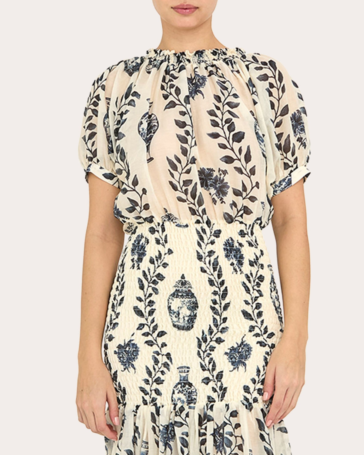 Dynastie Royale Smocked Maxi Dress