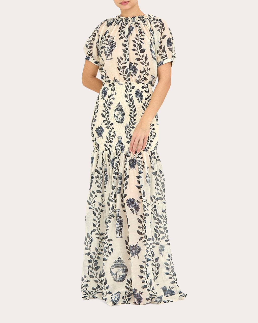 Dynastie Royale Smocked Maxi Dress