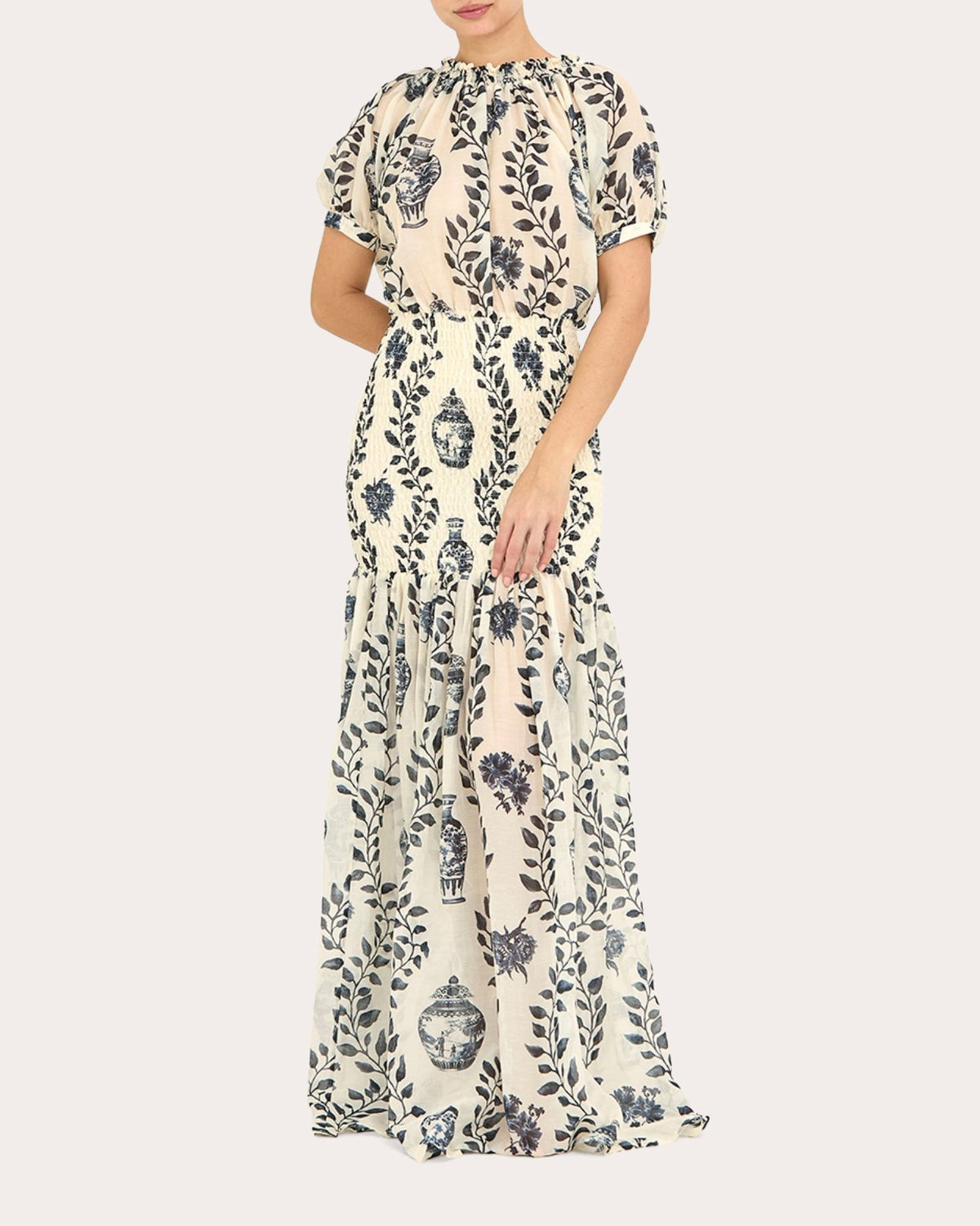 Dynastie Royale Smocked Maxi Dress