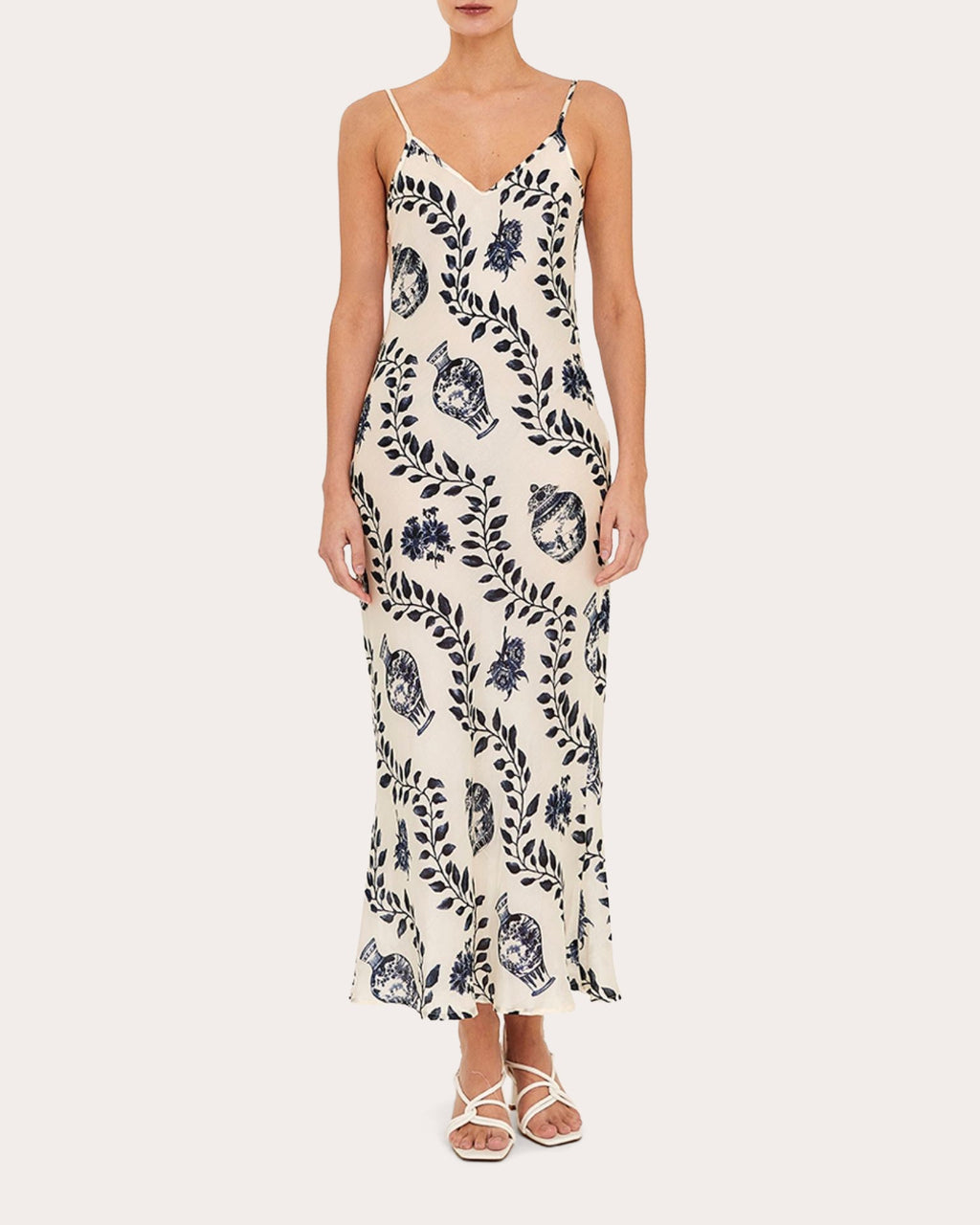 Dynastie Royale Cotton Silk Midi Slip Dress