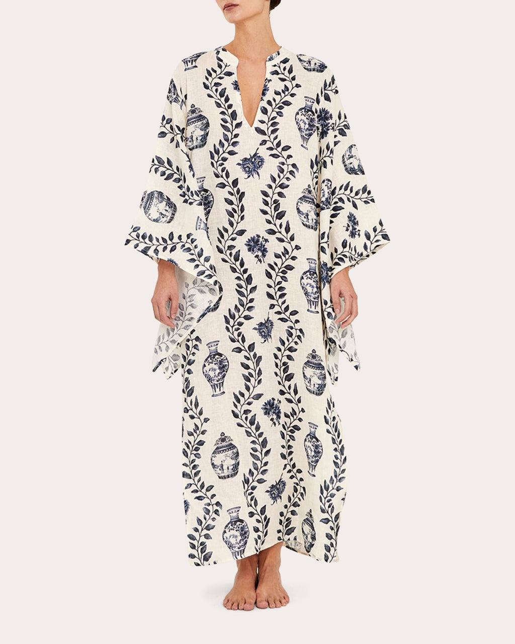 Dynastie Royale Linen Maxi Kaftan