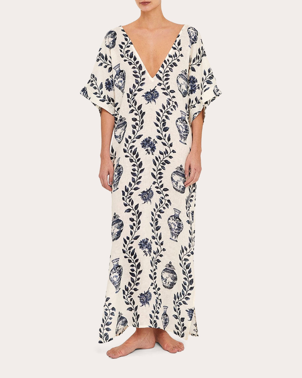 Dynastie Royale Linen V-Neck Tunic Dress