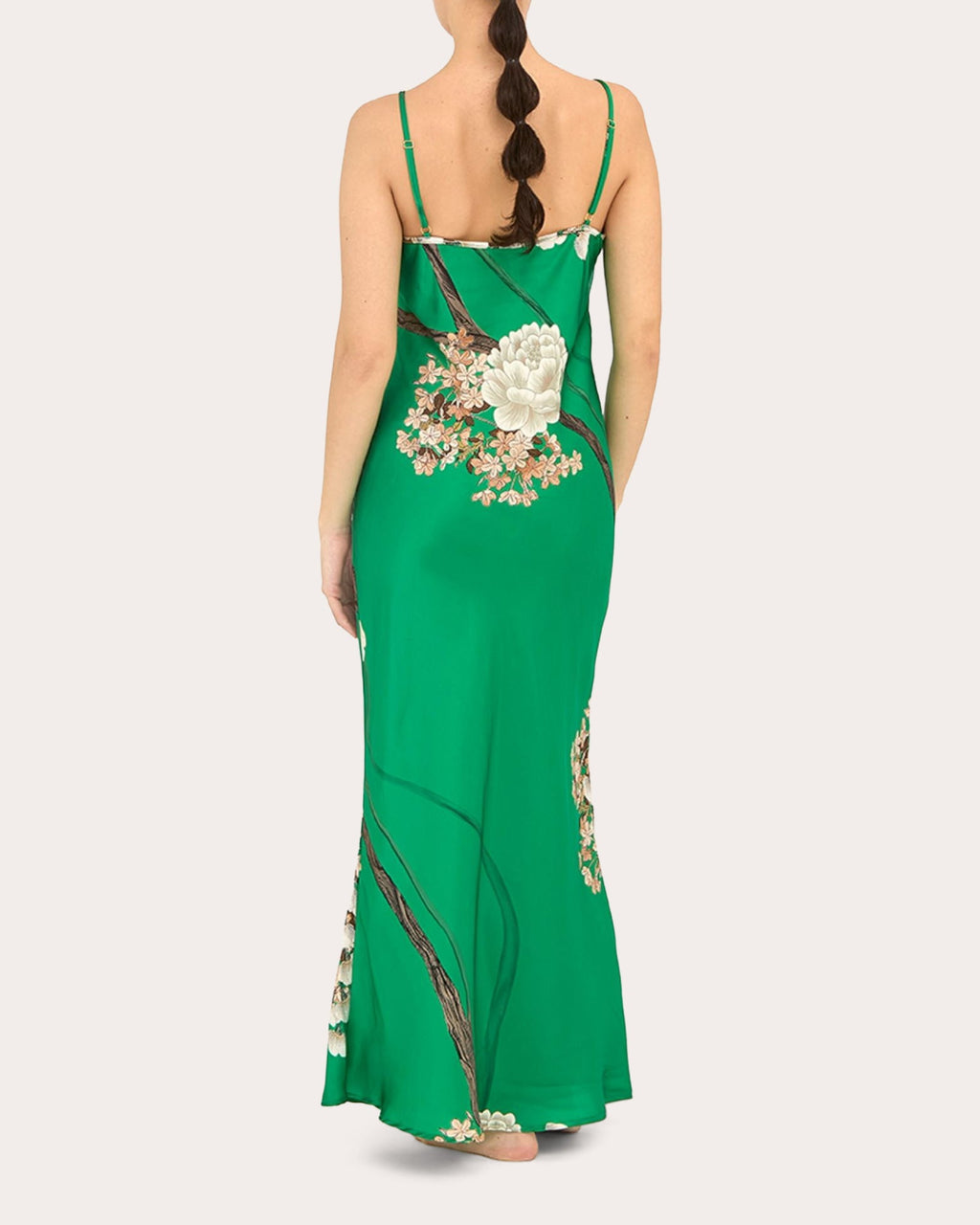 Jade Silk Midi Slip Dress