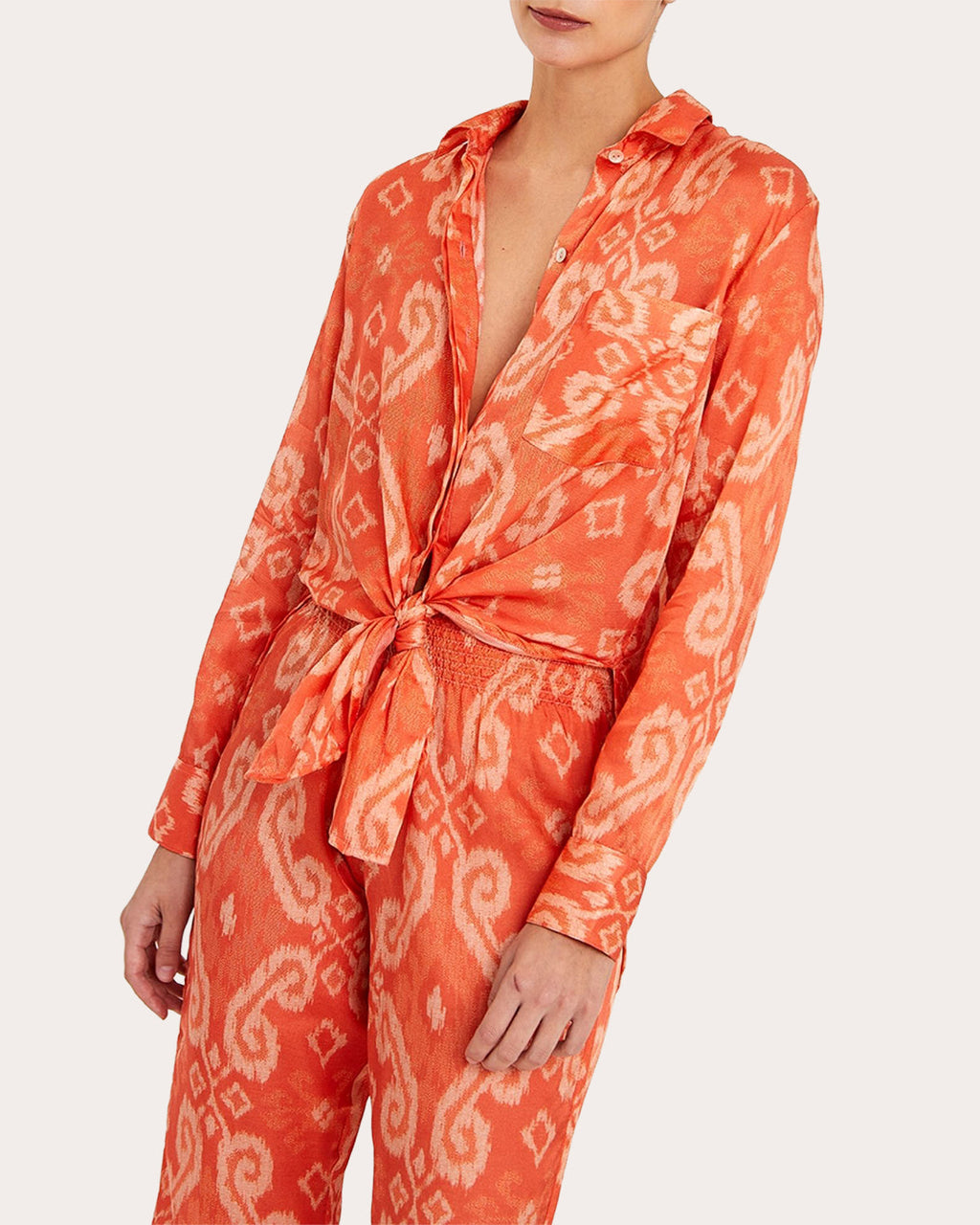 Palais des Orangers Cotton Silk Pull-On Pants