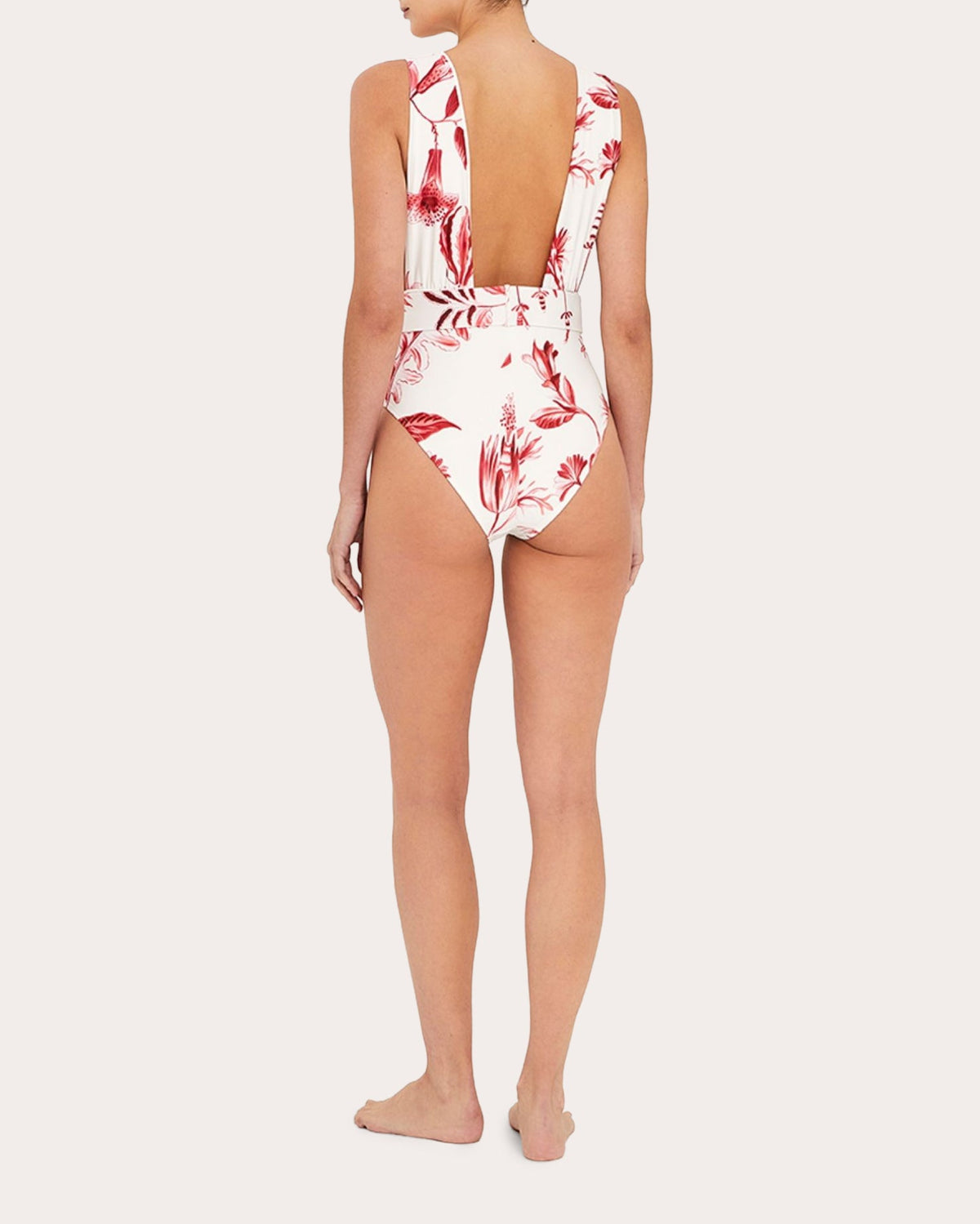 La Vie Rouge Belted Plunge One-Piece