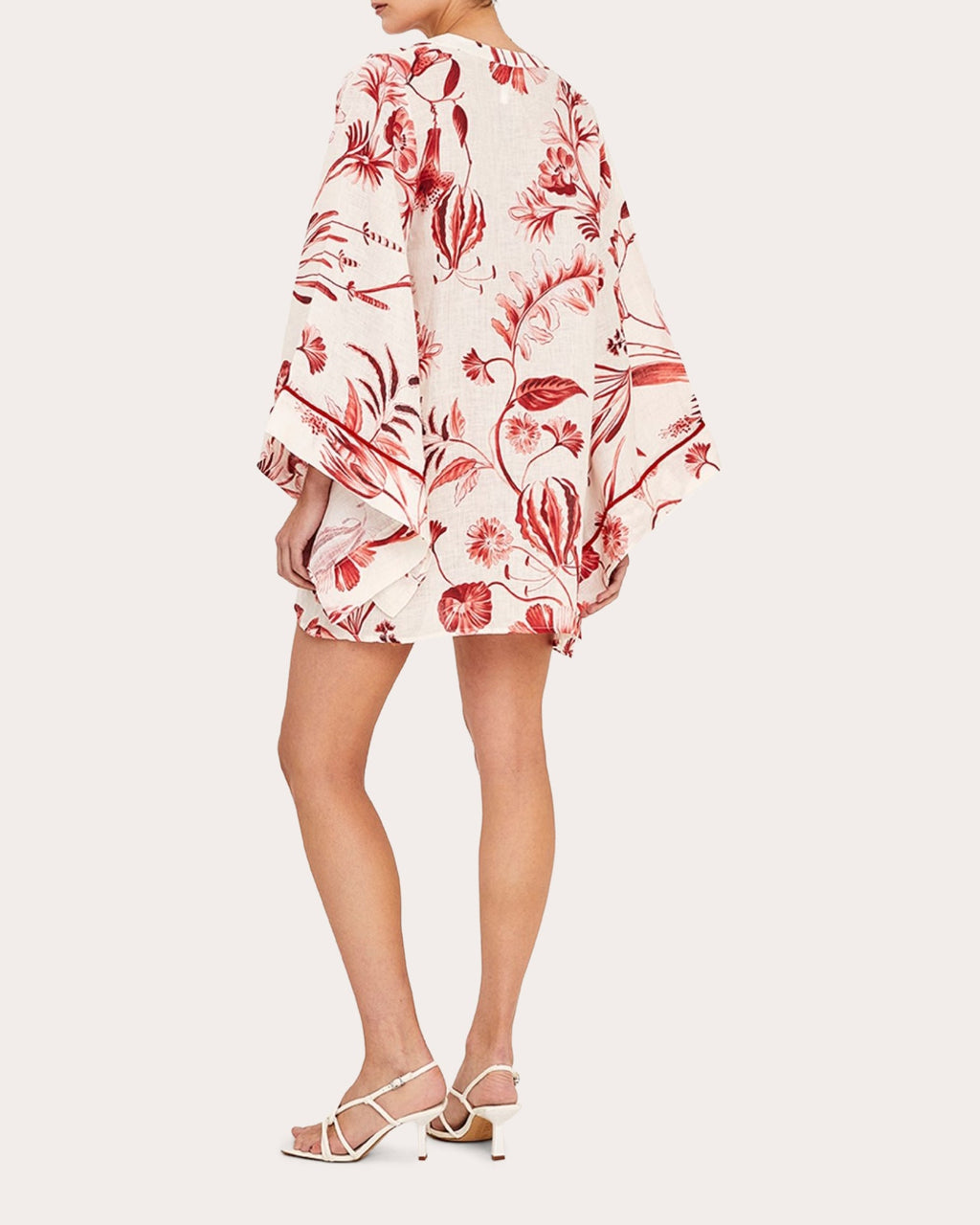 La Vie Rouge Linen Kaftan Mini Dress