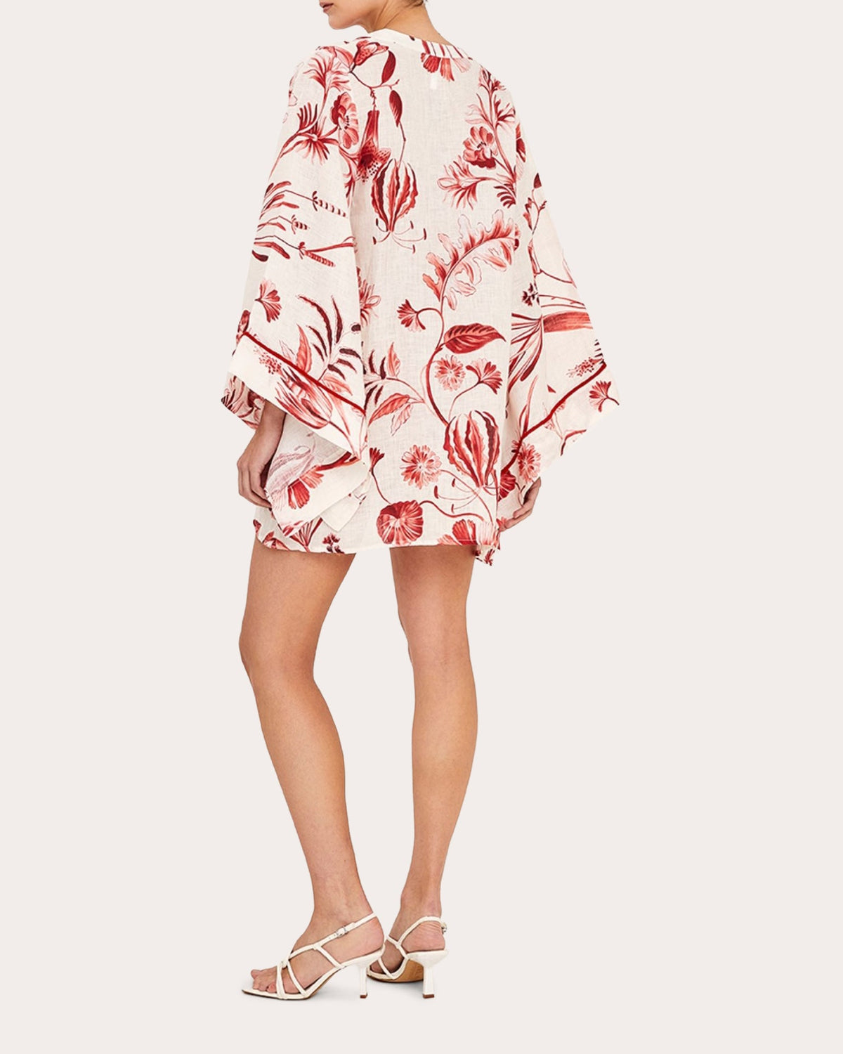 La Vie Rouge Linen Kaftan Mini Dress