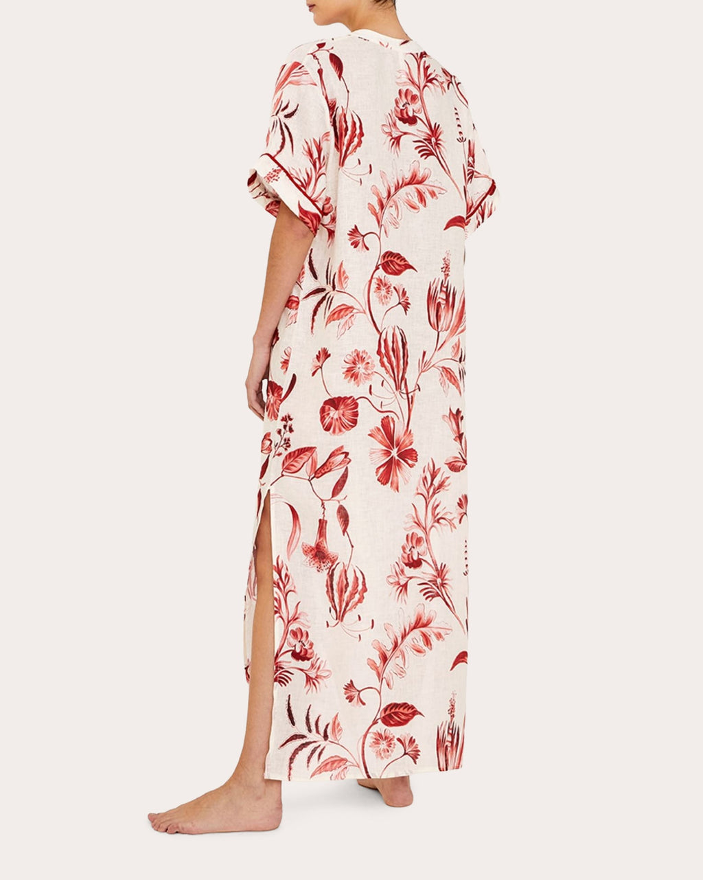 La Vie Rouge Linen V-Neck Tunic Dress