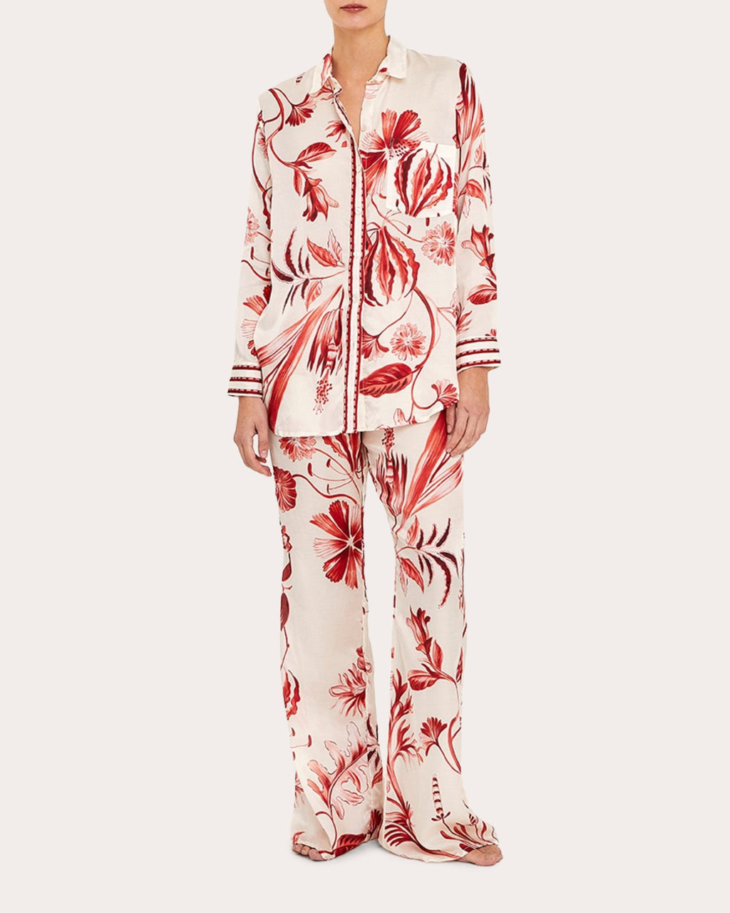 La Vie Rouge Cotton Silk Button-Up
