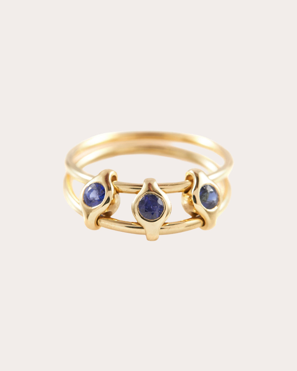 Sapphire & 18k Gold Orbit Ring