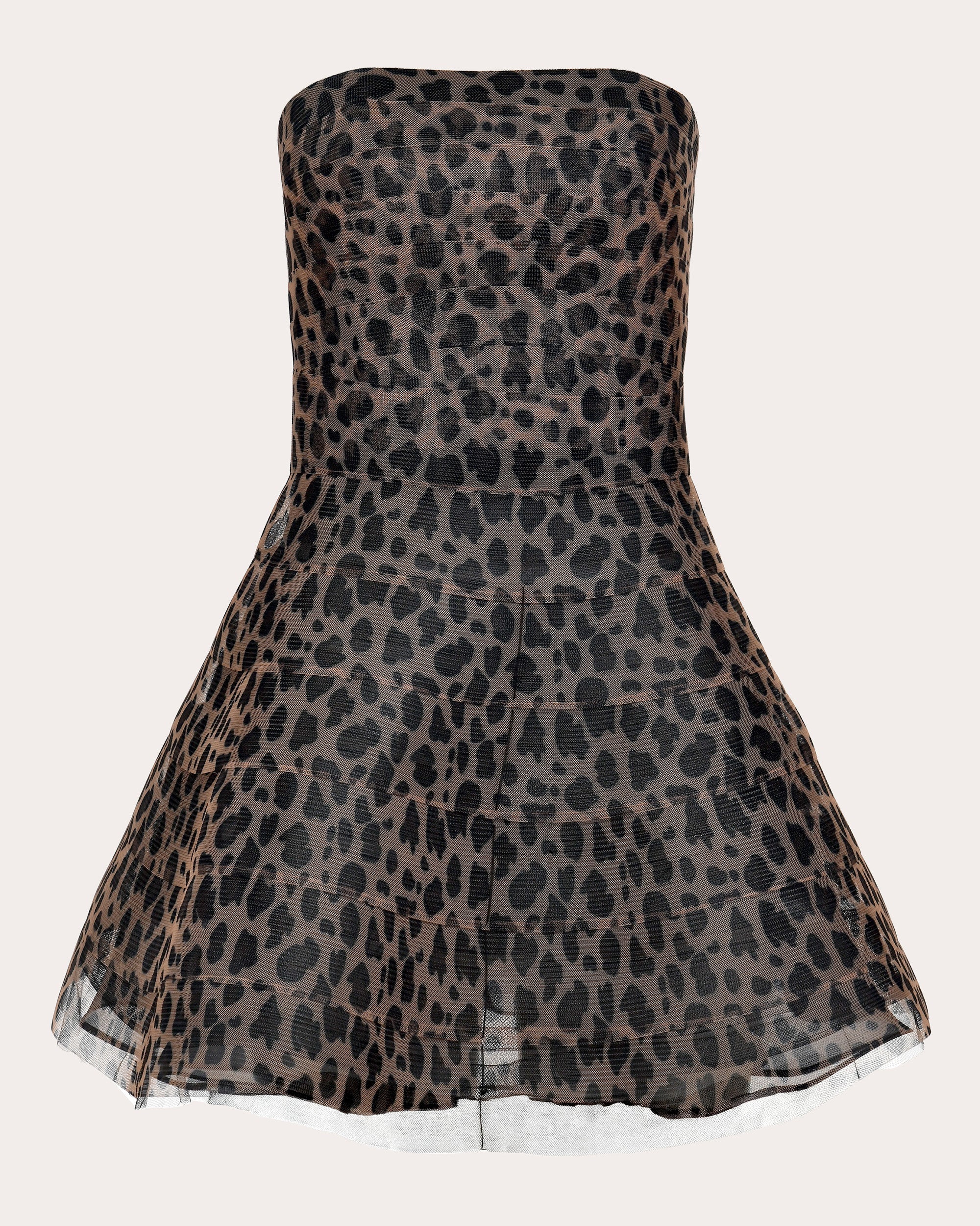Savannah Leopard Strapless Mini Dress