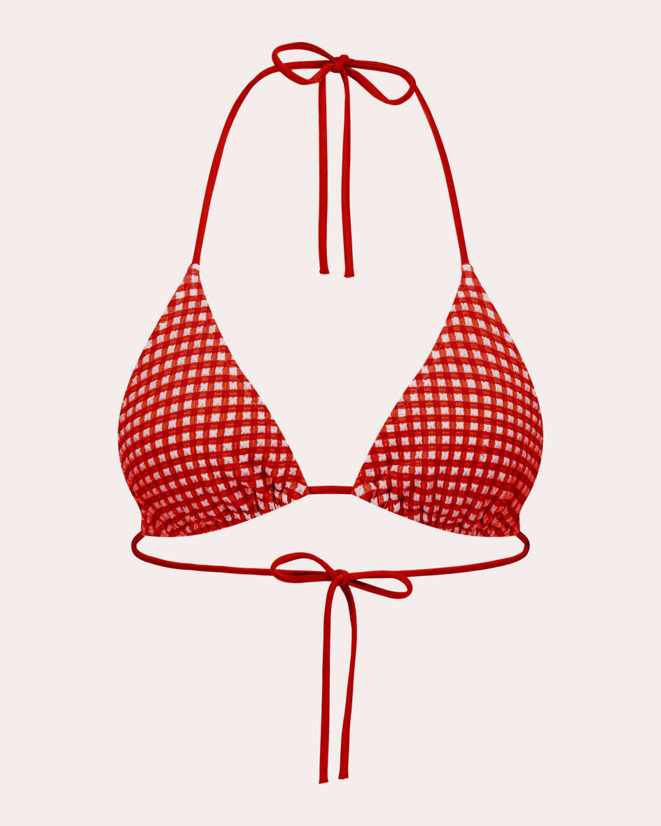 Scarlett Gingham Triangle Bikini Top