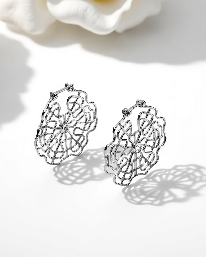 Diamond Schumann Harmonics Hoop Earrings