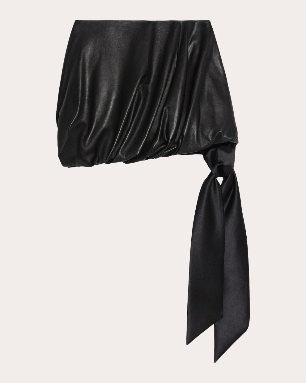 Leather Bubble Mini Skirt