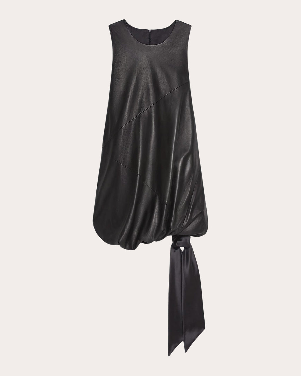 Leather Bubble Mini Dress