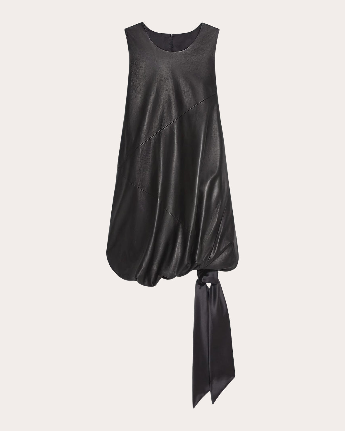 Leather Bubble Mini Dress