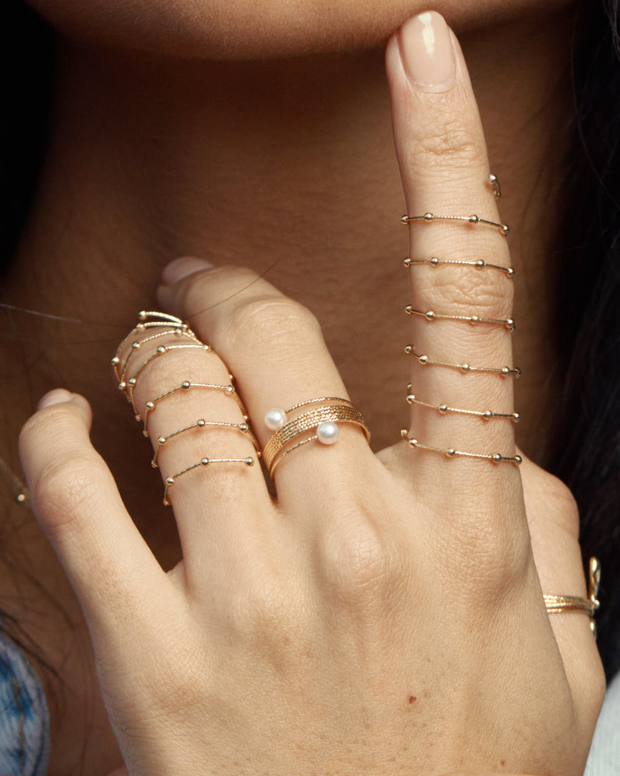 18k Gold Planeti Wire Spiral Ring